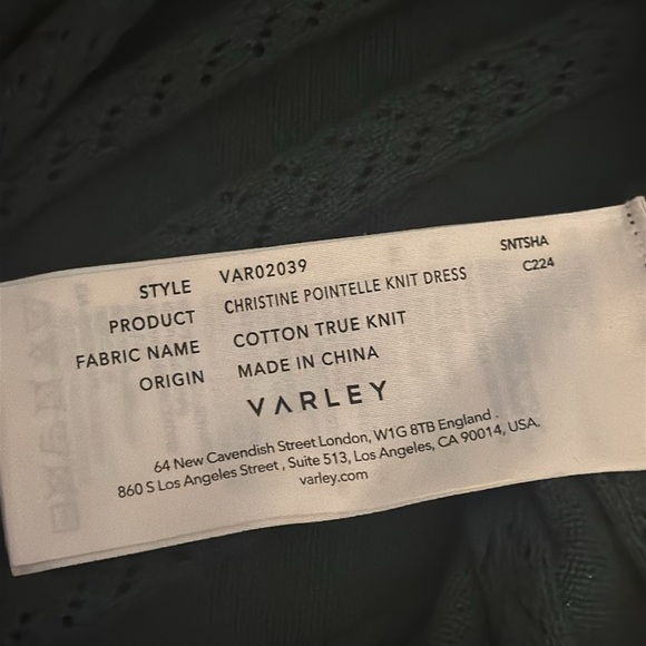 VARLEY Christine Knit Forest Glade Green Maxi Dress L Fall Sleeveless Work Party - Picture 12 of 14